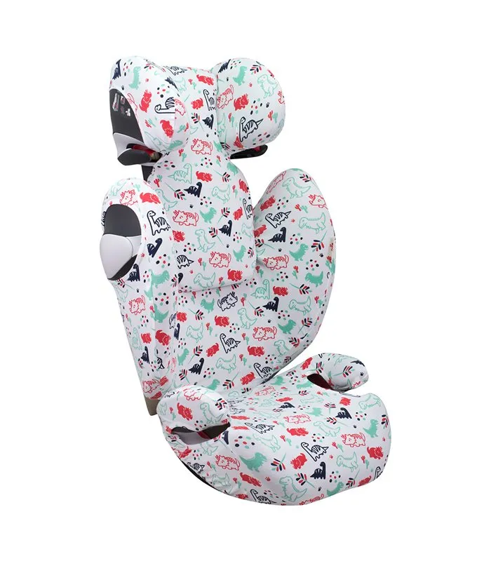 Funda para Cybex Solution M-S-Fix - Frontal desplegada Dino Party