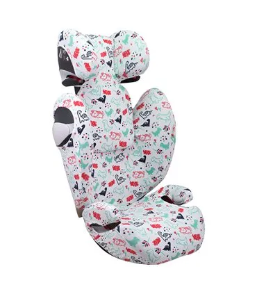 Capa para Cybex Solution M-S-Fix - Dino Party frontal desdobrada