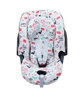 Cybex Cloud Q y Aton M - Vista frontal Dino Party