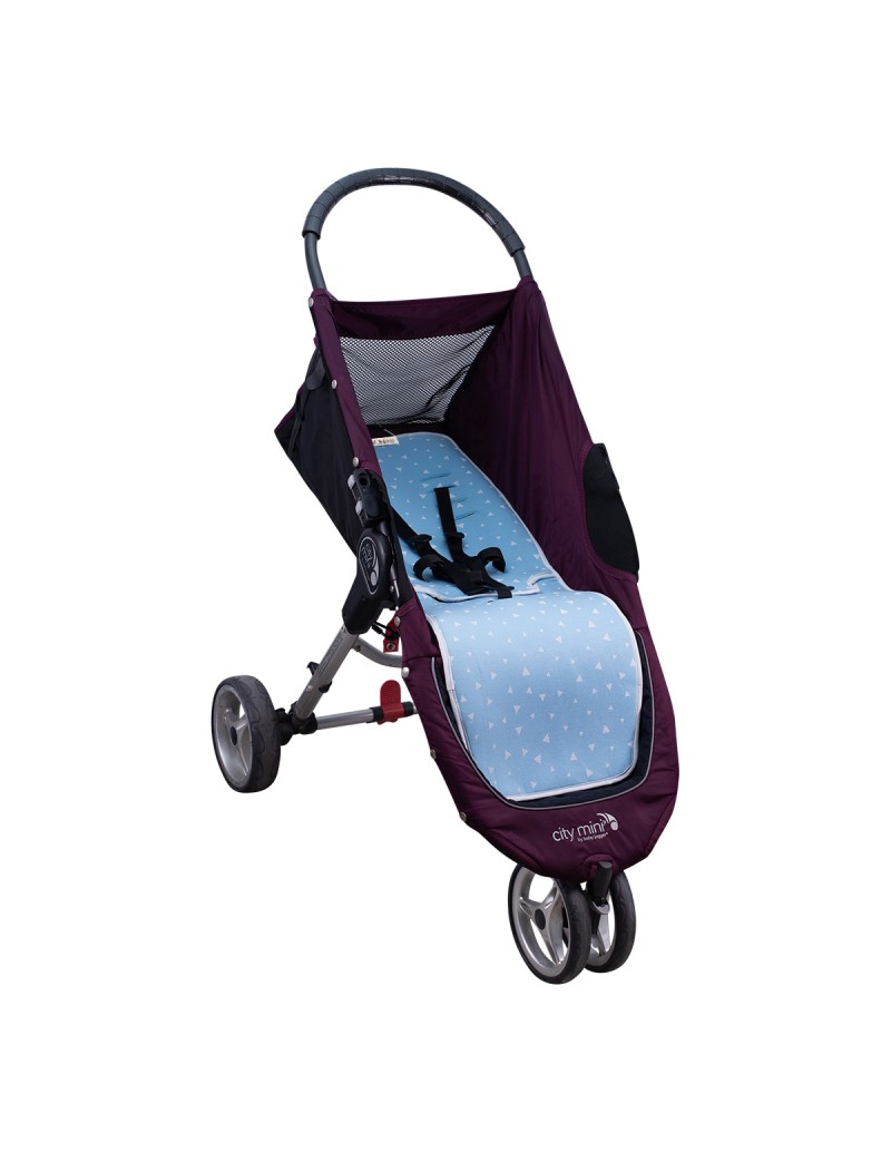 Jogger City mini e Joolz - modelo desdobrado Blue Sparkles com vista 3/4
