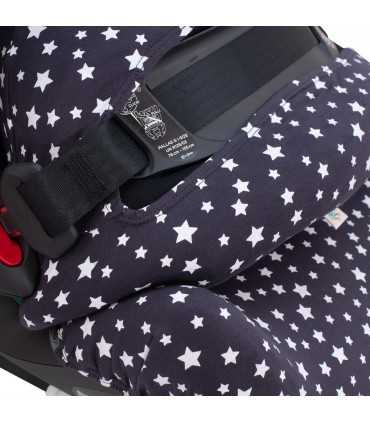 Cybex Pallas G i size - Vista lateral con correas de seguridad Winter Sky
