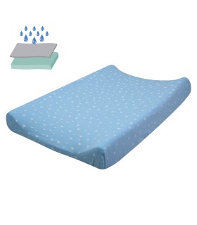 lençol impermeável - vista frontal brilhos azuis