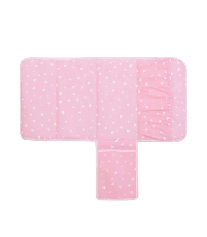 Baby changing mat - Front unfolded Pink Sparkles