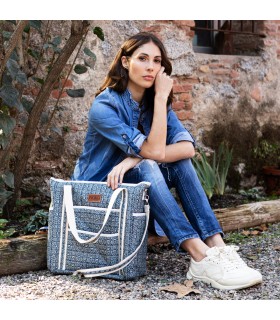 Travel bag - Front view Ethnic Blue 2