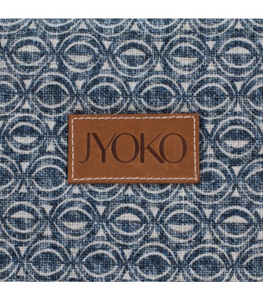 Etiqueta de couro azul étnico