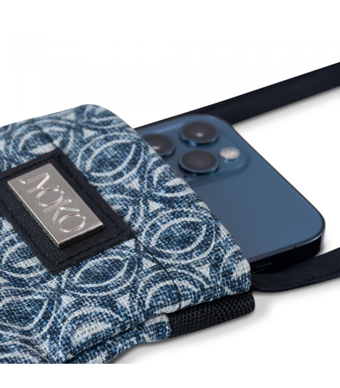 Bolsa Acolchoada para Telemóvel Azul Étnico - 5