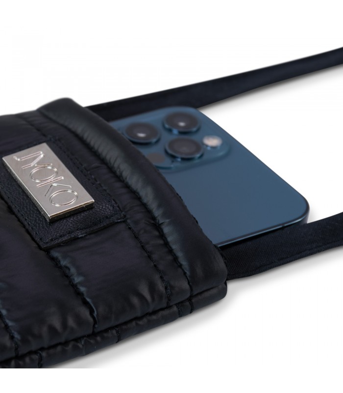 Bolsa acolchoada preta impermeável para celular - 5