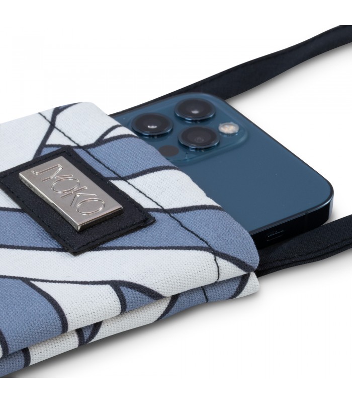 Bolsa para celular acolchoada azul diamante - 5