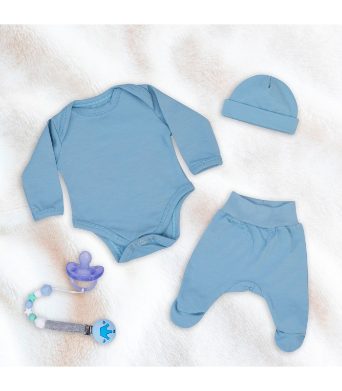 Conjunto de primeiro uso com Chupeta Azul Bebê - 1