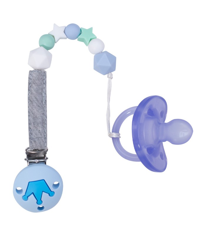 Erstes Set Baby Blue mit Schnullerhalter - 6