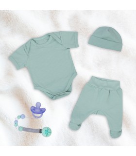 Conjunto de primeiro uso com Porta Chupeta Verde Pastel - 1 2