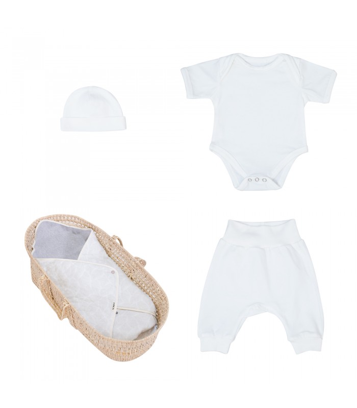 Conjunto de primeiro uso com Swaddles White Ivory - 1