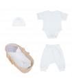 Conjunto de primeiro uso com Swaddles White Ivory - 1