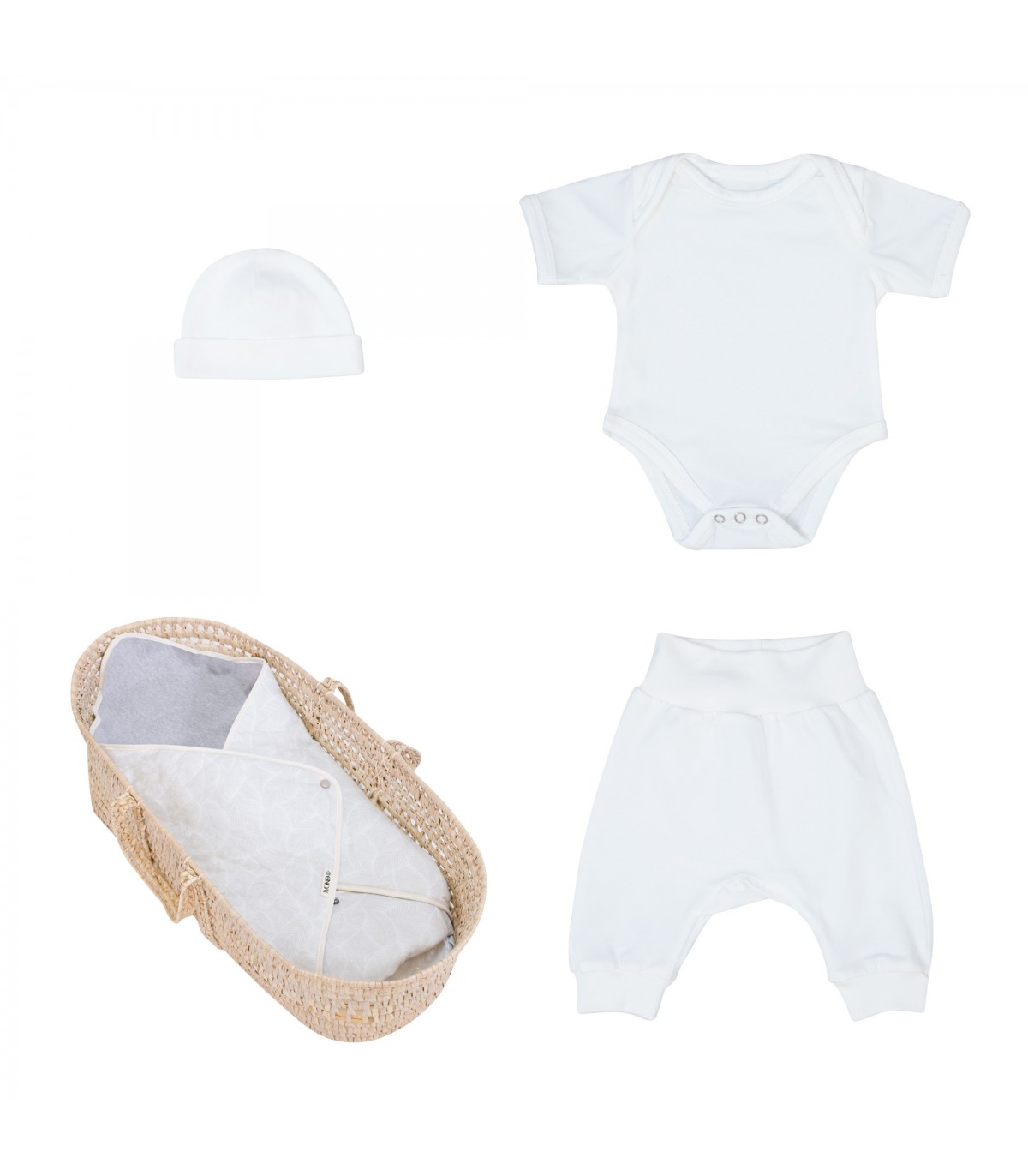 Erstes Set mit Swaddling White Ivory - 1