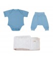 Conjunto primera puesta con capa de baño newborn Baby Blue - 1