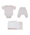 Conjunto primera puesta con capa de baño newborn Cream - 1