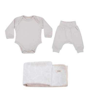 Ensemble premier port avec cape de bain crème nouveau-né - 6