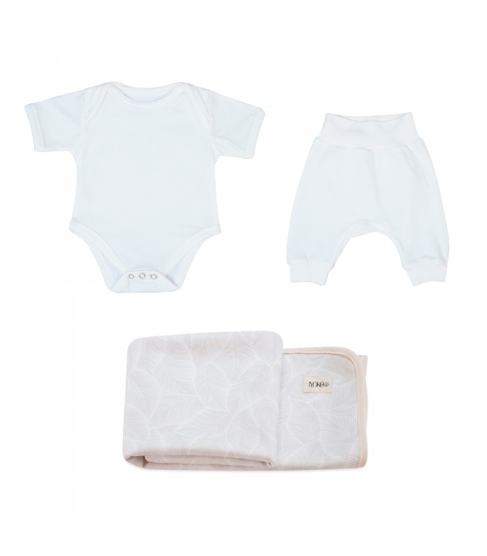 First wear set with newborn White Ivory bath cape - 1