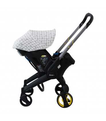 Capota para Silla Doona y Doona Plus - Vista lateral Extendido Picnic Vichy