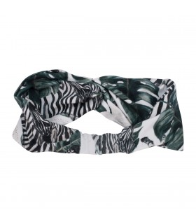 Faixa de cabeça com nó cruzado zebra - vista frontal 2