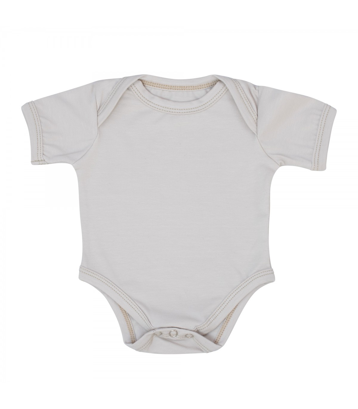 First Laying Body for Baby Cream Short Sleeve - Front View