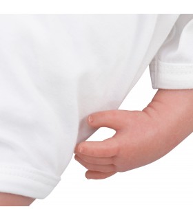 Body de primera puesta para bebé White Ivory Manga Corta - Vista Frontal 2