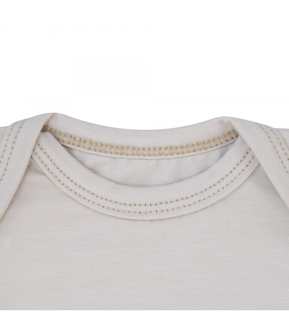 Body of first laying for baby Cream Short Sleeve - Detail Neck