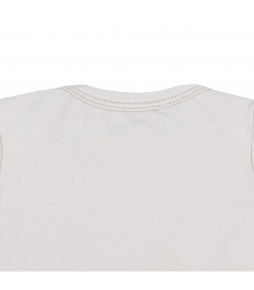 First Laying Body for Baby Cream Short Sleeve - Detail Rear Neck