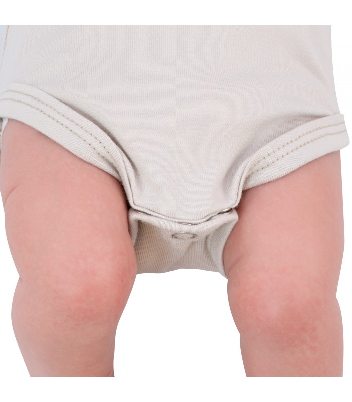 Corps de première ponte pour bébé Crème Manches courtes - Détail Jambes