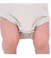 Corps de première ponte pour bébé Crème Manches courtes - Détail Jambes