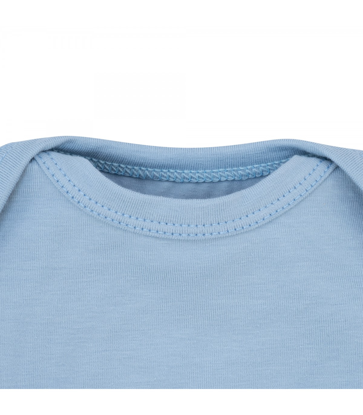 First laying body for baby Baby Blue Short Sleeve - Neck Detail