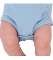 Prima posa corpo per baby Baby Blue Manica Corta - Dettaglio Gambe