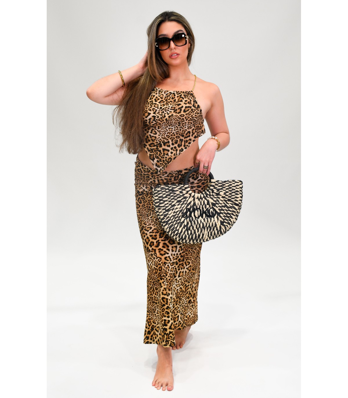 Conjunto Top e Saia Leopardo - 5