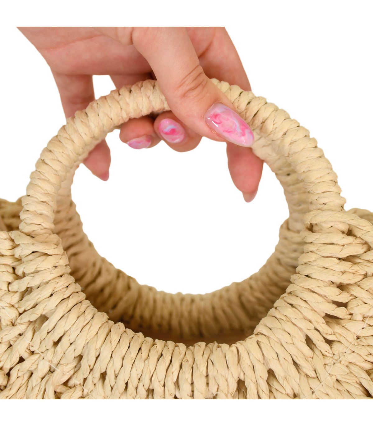 Jyoko Beige Straw Bag - 4