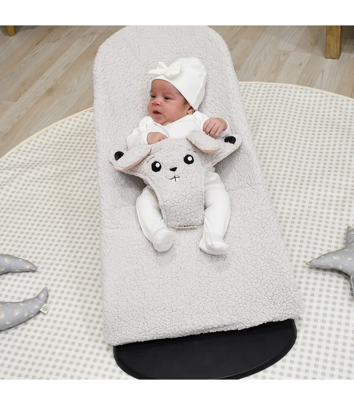 Capa de lã para rede Babybjörn Balance, Soft and Bliss com brinquedo sensorial - 9