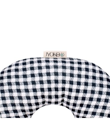 Almofada de viagem - detalhe da etiqueta Vichy