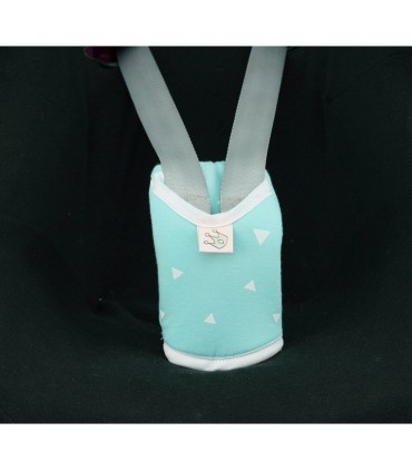 Detalhe frontal com brilhos menta