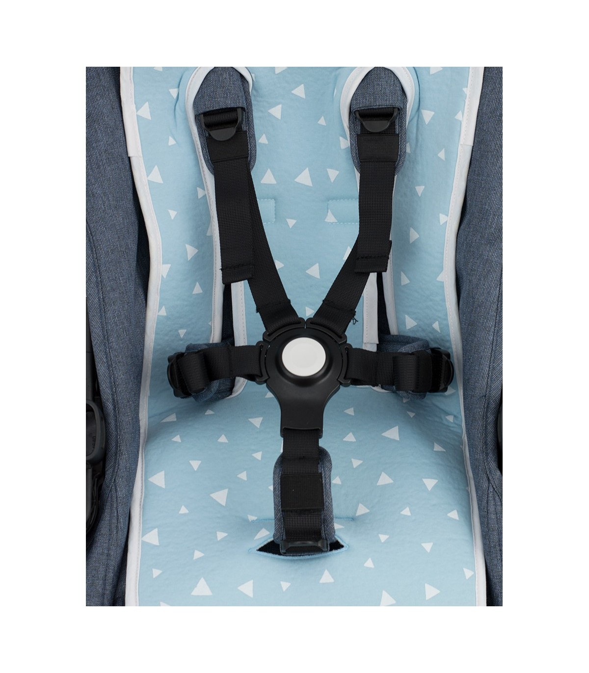 cochecito gemelar - Ojal para correas de seguridad Blue sparkles