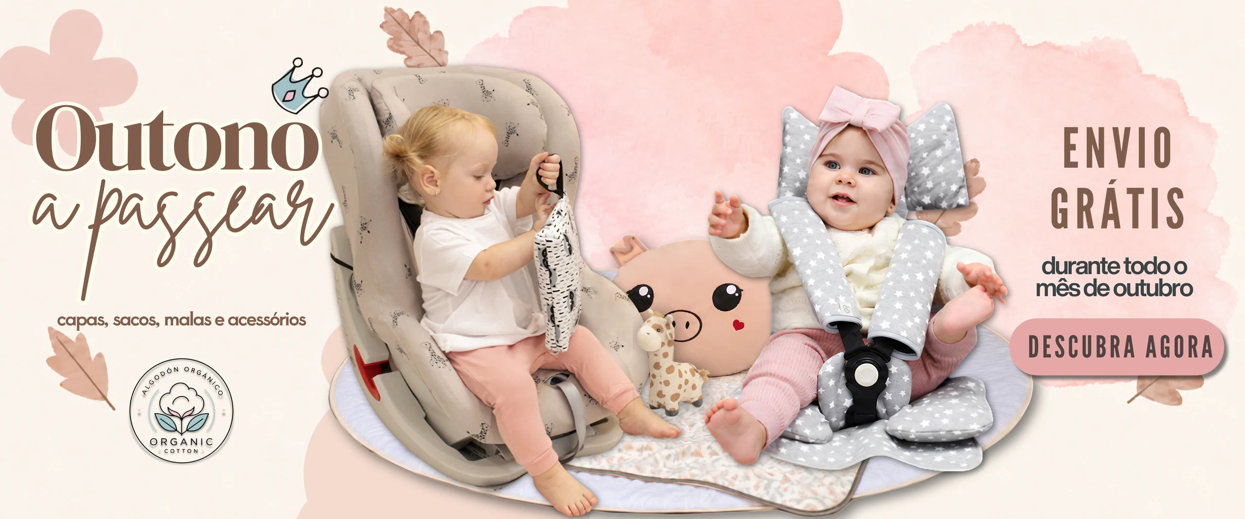 Capas e colchonetes para cadeira auto e carrinho de bebé